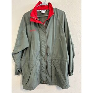 Columbia Sportswear Women Green Red Trim Nylon Jacket Vintage Gorpcore Size M